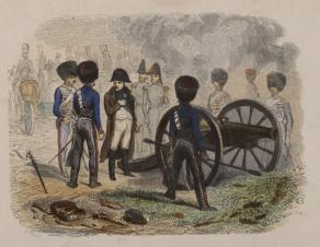 dessin représentant des soldats et Napoléon Ier